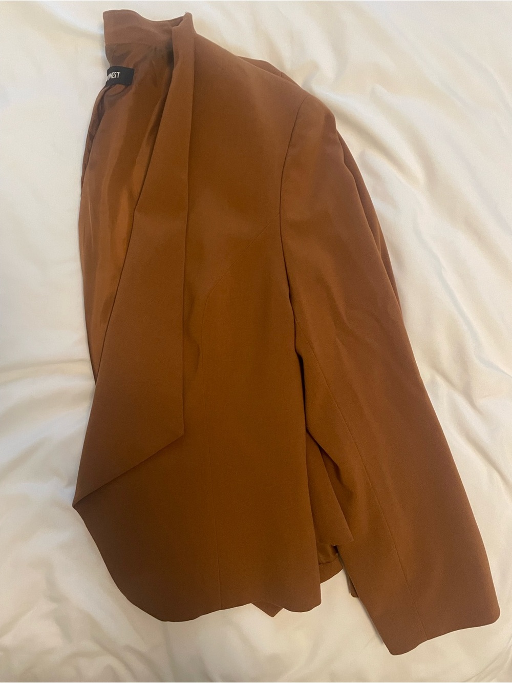 Nine West Rust Brown Draped Open Blazer